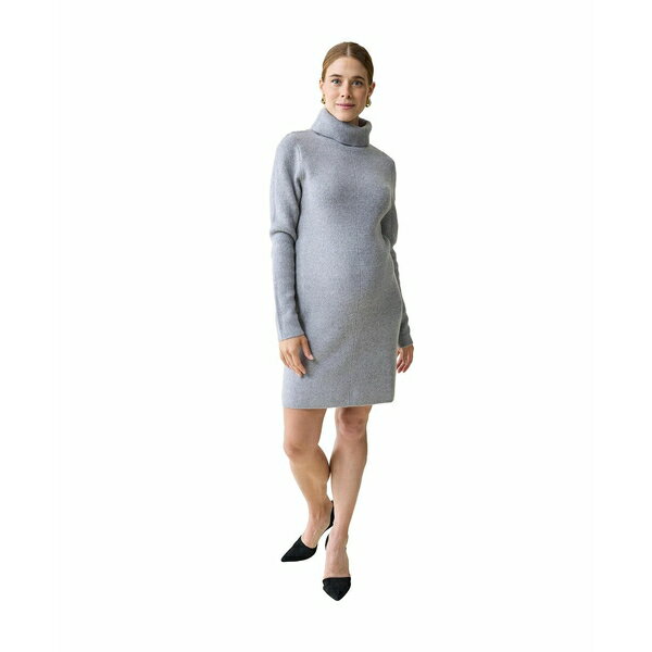 イングリッド アンド イザベル レディース ニット&セーター アウター Maternity Ingrid + Isabel Turtle Neck Sweater Dress Gray