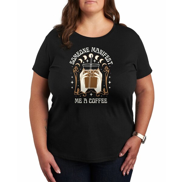 ハイブリッド アパレル レディース カットソー トップス Trendy Plus Size Don't Manifest Coffee Grap..