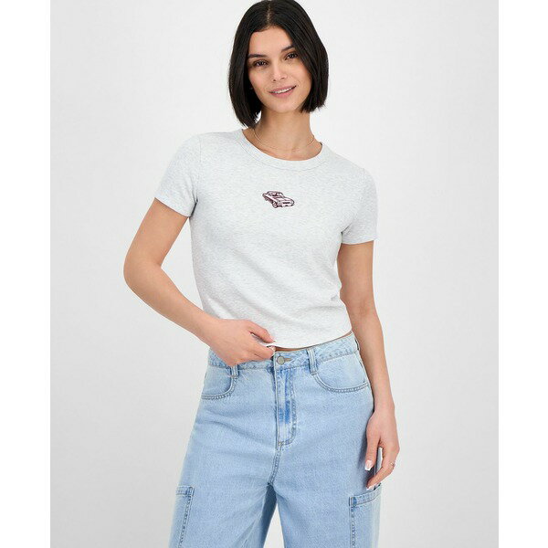 ヒッピー ローズ レディース カットソー トップス Juniors' Graphic T-Shirt Lt Heather Grey Car