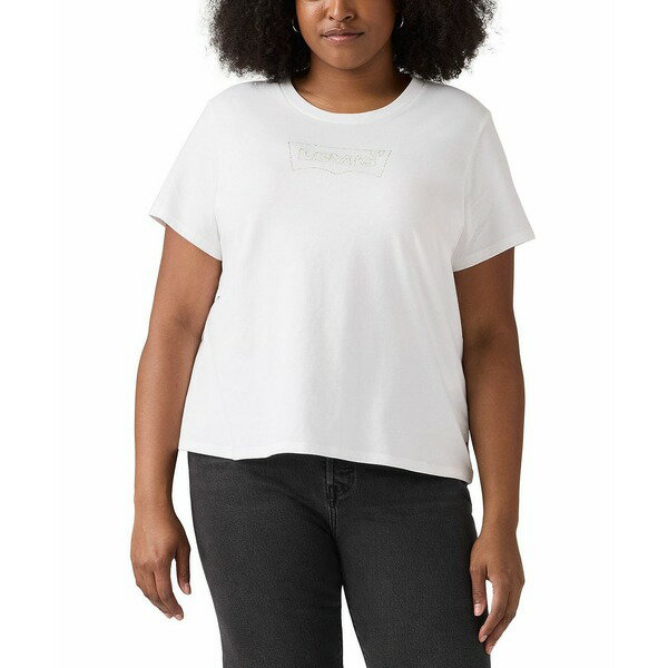 リーバイス レディース カットソー トップス Plus Size Cotton Perfect Logo T-Shirt Shine Plus Brigh..