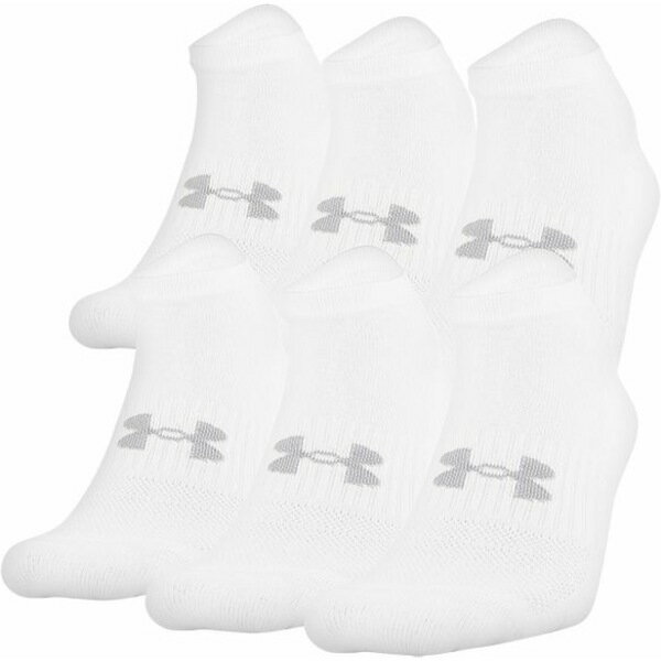 A_[A[}[ Y C A_[EFA Under Armour Men's Golf Cotton No Show Socks - 6 Pack White