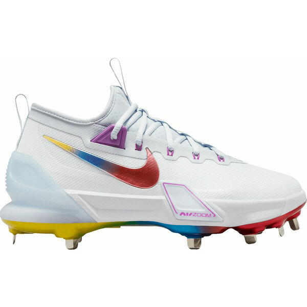 ナイキ メンズ 野球 スポーツ Nike Men's Force Zoom Trout 9 Metal Baseball Cleats White/Multi