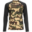 シムズ メンズ シャツ トップス Simms Men 039 s Lightweight Baselayer Top Woodland Camo