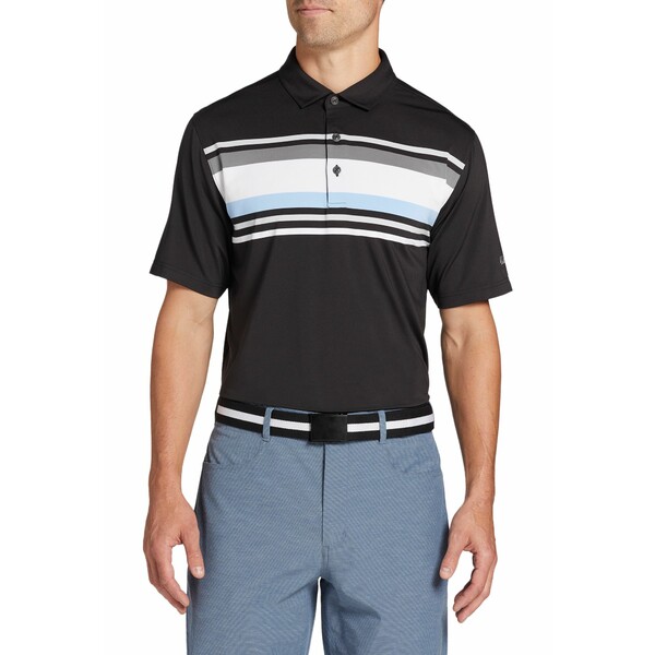 ウォルター・ヘーゲン メンズ シャツ トップス Walter Hagen Men's Performance 11 Chest Stripe Golf Polo Blocked Stripe Black