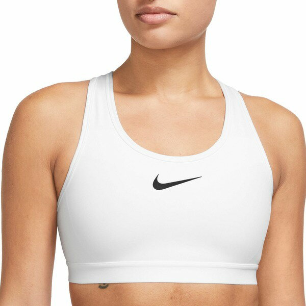 ナイキ レディース カットソー トップス Nike Women's Swoosh High Support Non-Padded Adjustable Sports Bra White