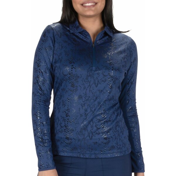 ナンシーロペス レディース シャツ トップス Nancy Lopez Women 039 s Long Sleeve Balance Golf Polo Navy Multi