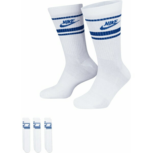 iCL Y C A_[EFA Nike Men's Sportswear Everyday Essential Crew Socks 3 Pack White/Game Royal