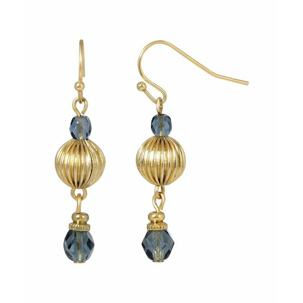 2028 レディース ピアス＆イヤリング アクセサリー Bead Wire Drop Earrings Blue