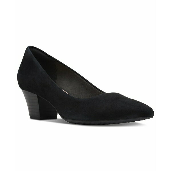 クラークス クラークス レディース パンプス シューズ Women's Teresa Step Block-Heel Comfort Pumps Black Suede