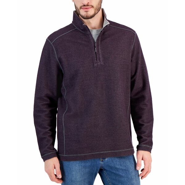 ȥåߡХϥ  ˥å&  Men's Bayview Reversible Quarter-Zip Sweater Rum Berry