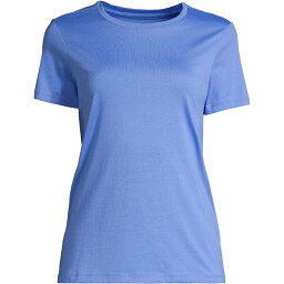 ランズエンド レディース カットソー トップス Women's Relaxed Supima Cotton Short Sleeve Crewneck T-Shirt Chicory blue