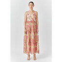 GhX[Y fB[X s[X gbvX Women's Floral Embroidered Maxi Dress Pink