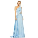 }bN_K fB[X s[X gbvX Women's One Shoulder Embellished Satin Gown Powder blue