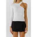 エンドレスローズ レディース カットソー トップス Women's Cut Out One Shoulder Knit Top Ivory