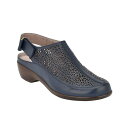 ԥå ǥ  塼 Women's Dawn Slingback Block Heel Casual Clogs Navy Leather