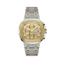 WFCr[_u[ Y rv ANZT[ Men's Diamond (1/5 ct. t.w.) Watch in 18k Gold-Plated Two-tone Stainless-steel Watch 48mm Silver