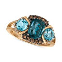 @ fB[X O ANZT[ Chocolatier Blue Topaz (2-5/8 ct. t.w.) and Diamond (1/5 ct. t.w.) Ring in 14k Rose Gold, Created for Macy's Blue Topaz