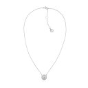 トミー ヒルフィガー レディース ネックレス・チョーカー・ペンダントトップ アクセサリー Women's Silver-Tone Stainless Steel Stone Necklace Silver-tone