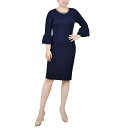 j[[NRNV fB[X s[X gbvX Petite 3/4 Length Imitation Pearl Detail Dress Navy