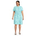 YGh fB[X s[X gbvX Women's Plus Size Rayon Short Sleeve Button Front Dress Blue radiance island scenic