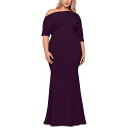 ベッツィ アンド アダム レディース ワンピース トップス Plus Size Off-the-Shoulder Scuba Gown Mulberry