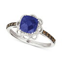 ルヴァン メンズ リング アクセサリー Blueberry Tanzanite (1-1/3 ct. t.w.) & Diamond (1/6 ct. t.w.) Flower Ring in 14k White Gol..