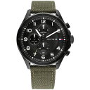 g~[ qtBK[ Y rv ANZT[ Men's Green Cordura Strap Watch 44mm Green