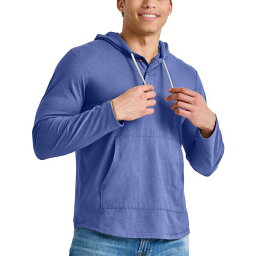 ヘインズ メンズ パーカー・スウェットシャツ アウター Men's Originals Cotton Henley Hooded Sweatshirt Deep Forte Blue