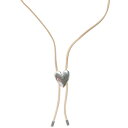 ラッキーブランド メンズ ネックレス・チョーカー アクセサリー Silver-Tone Leather Heart Bolo Necklace, 35