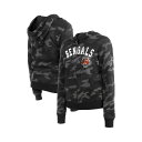 ニューエラ レディース パーカー・スウェットシャツ アウター Women's Black Cincinnati Bengals Camo Full-Zip Hoodie Black