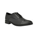 カルバンクライン メンズ スリッポン・ローファー シューズ Men's Drew Lace-Up Dress Loafers Black Leather