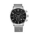 X^[O Y rv ANZT[ Men's Silver Tone Mesh Stainless Steel Bracelet Watch 48mm Silver