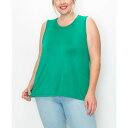 コイン1804 レディース カットソー トップス Plus Size Scoop Neck Swing Tank Top Kelly Green