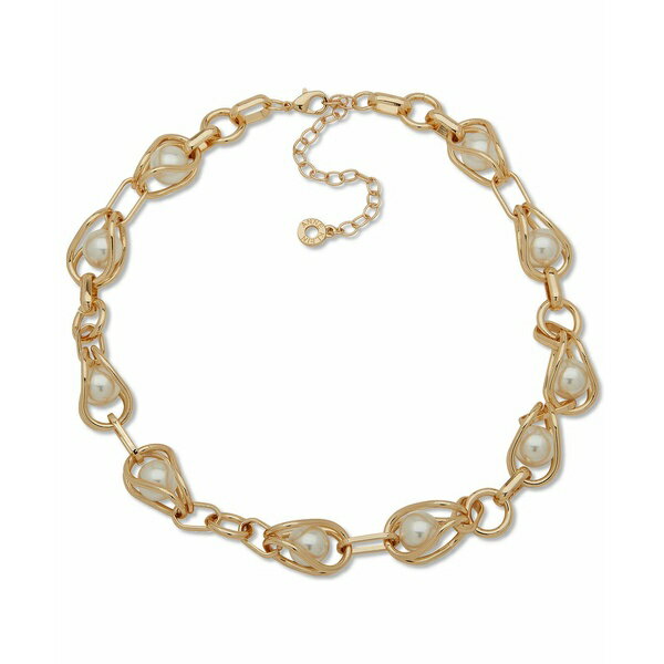 ANC fB[X lbNXE`[J[Ey_ggbv ANZT[ Gold-Tone Link & Imitation Pearl Collar Necklace, 16