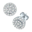 tH[Go[ OE _CY fB[X sAXCO ANZT[ Lab-Created Diamond Halo Cluster Stud Earrings (1/2 ct. t.w.) in Sterling Silver Sterling Silver