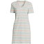 󥺥 ǥ ԡ ȥåץ Petite Slub Short Sleeve V Neck Above Knee T Shirt Dress Crisp peach multi stripe