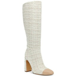 スティーブ マデン レディース ブーツ シューズ Women's Ally Wide-Calf Cap-Toe Knee High Block-Heel Dress Boots Cream/Nude Boucle