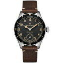 n~g Y rv ANZT[ Men's Khaki Aviation Pioneer Brown Leather Strap Watch 43mm Brown