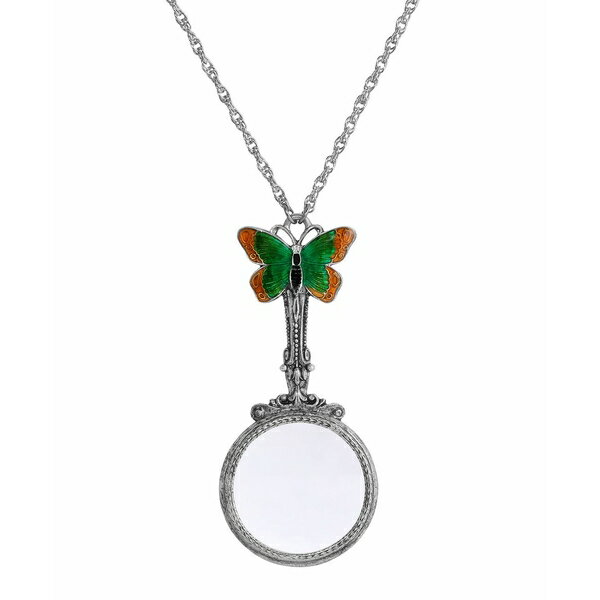 2028 fB[X lbNXE`[J[Ey_ggbv ANZT[ Silver-Tone Butterfly Magnifying Glass Pendant Necklace Multi