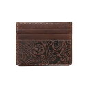 ラッキーブランド メンズ 財布 アクセサリー Men's Western Embossed Leather Card Case Brown