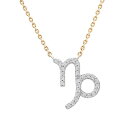 ラップド レディース ネックレス・チョーカー・ペンダントトップ アクセサリー Diamond Zodiac Pendant Necklace (1/10 ct....