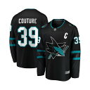 ファナティクス メンズ シャツ トップス Men's Logan Couture Black San Jose Sharks Alternate Premier Breakaway Player Captain Jersey Black(4)