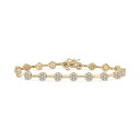 ラップド イン ラブ レディース ブレスレット・バングル・アンクレット アクセサリー Diamond Flower Cluster Link Bracelet ...