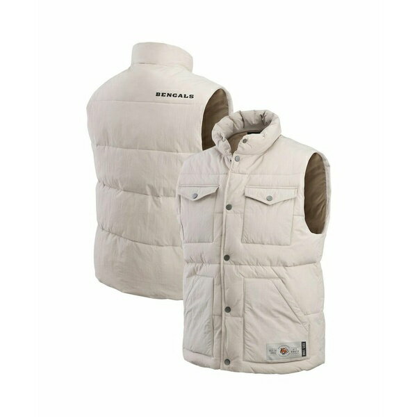 ファナティクス メンズ ジャケット&ブルゾン アウター Darius Rucker Collection by Men's Cream Cincinnati Bengals Puffer Full-Snap Vest Cream