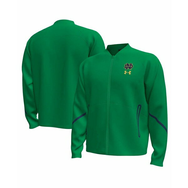アンダーアーマー メンズ ジャケット&ブルゾン アウター Men's Green Notre Dame Fighting Irish Unstoppable Full-Zip Bomber Jacket Green