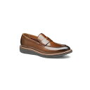 ジョンストンアンドマーフィー メンズ スリッポン・ローファー シューズ Men's Upton Penny Loafer Tan full grain