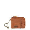 ザサック レディース 財布 アクセサリー Women's Iris Leather Card Case Wallet Tobacco Floral Emboss