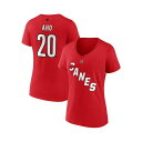 ファナティクス レディース カットソー トップス Women's Sebastian Aho Red Carolina Hurricanes Special E...