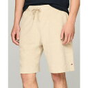 トミー ヒルフィガー メンズ カジュアルパンツ ボトムス Men's Terry Drawstring Shorts Ivory Petal 214 110(4)