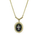 シンボルスオブフェイス レディース ネックレス・チョーカー・ペンダントトップ アクセサリー 14K Gold Dipped Carded Oval Multi ...